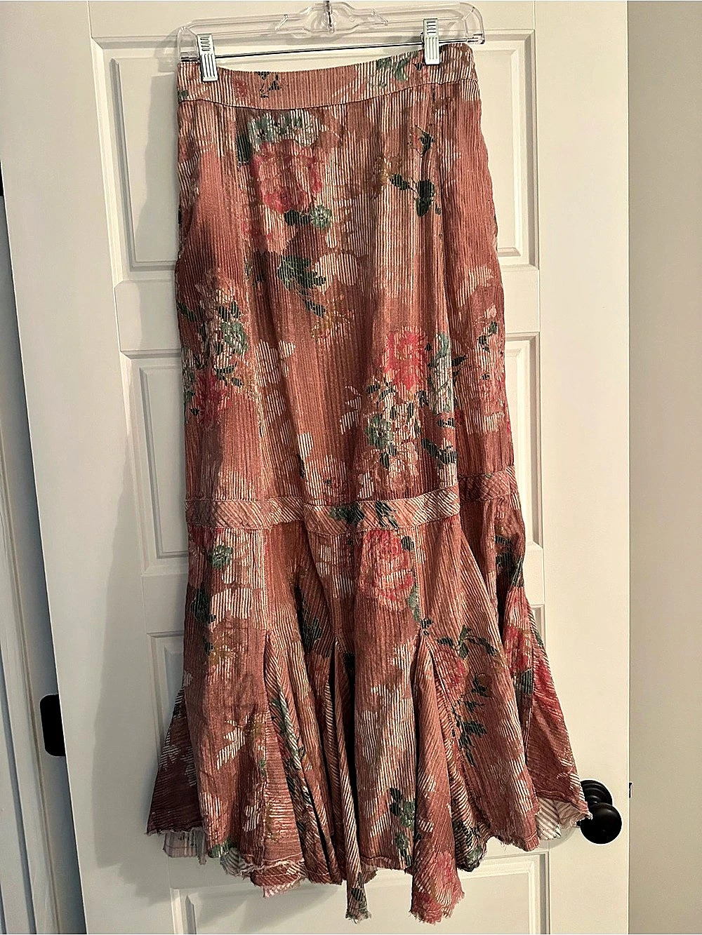 Free People Floral Maxi Skirt Pink & Green